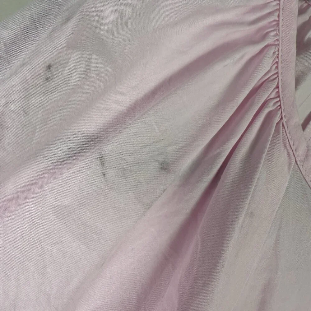 Hill House Francesca Top Ballerina Pink L Cotton Puff Sleeve Babydoll Blouse